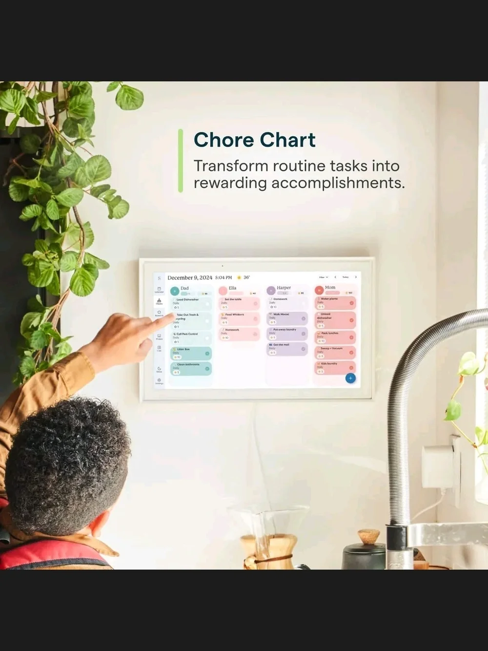 Skylight 15” Digital Family Calendar Chore Chart White Open Box
